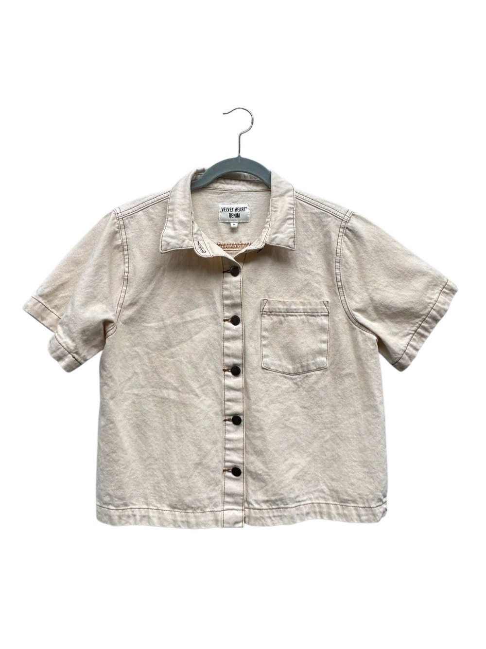 Velvet Heart Women's Denim Button Down Shirt Size Medium